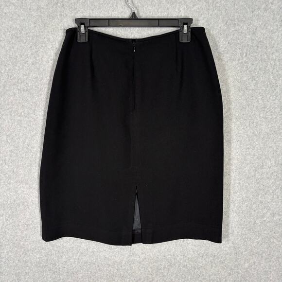 Anne Klein Skirt Small Black Mini Pencil Slit Career Secretary Work Witchy READ - Picture 7 of 11